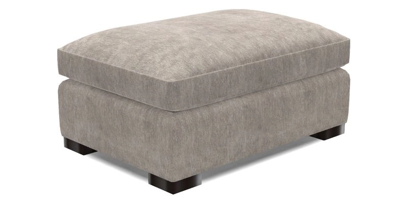 Wadenhoe Storage Footstool in Two Tone Plain Biscuit