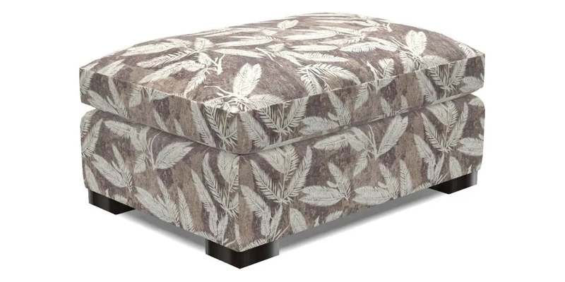 Wadenhoe Storage Footstool in Two Tone Plain Biscuit