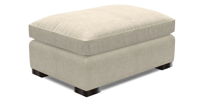 Wadenhoe Storage Footstool in Two Tone Plain Biscuit
