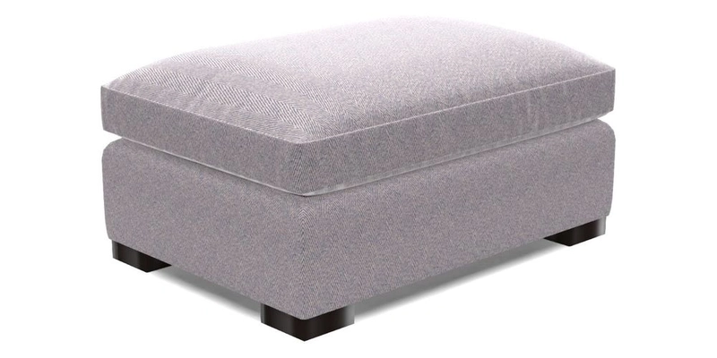 Wadenhoe Storage Footstool in Two Tone Plain Biscuit
