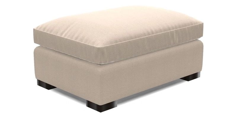 Wadenhoe Storage Footstool in Two Tone Plain Biscuit