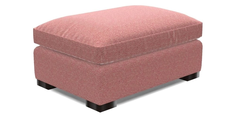Wadenhoe Storage Footstool in Two Tone Plain Biscuit