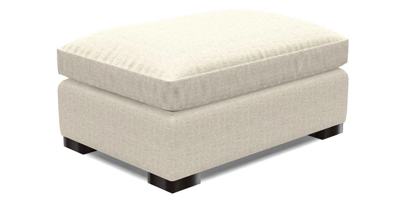 Wadenhoe Storage Footstool in Two Tone Plain Biscuit