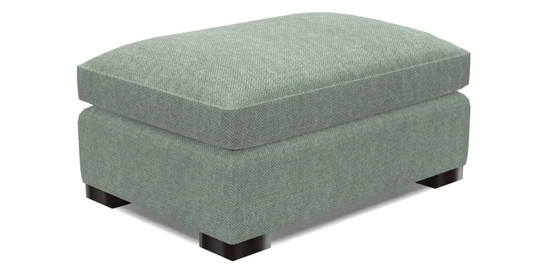 Wadenhoe Storage Footstool in Two Tone Plain Biscuit