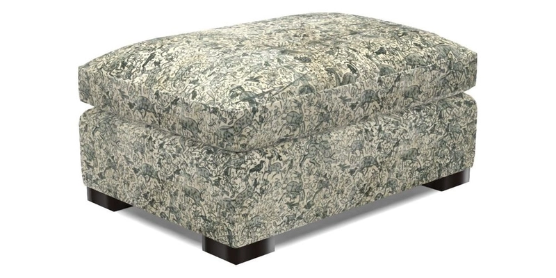 Wadenhoe Storage Footstool in Two Tone Plain Biscuit