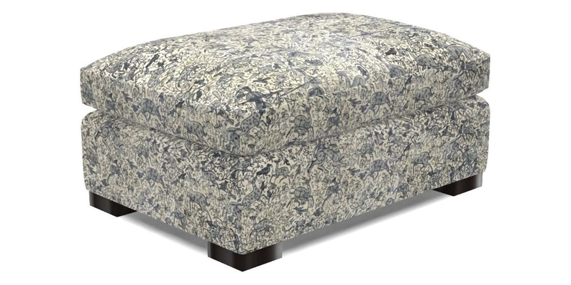 Wadenhoe Storage Footstool in Two Tone Plain Biscuit