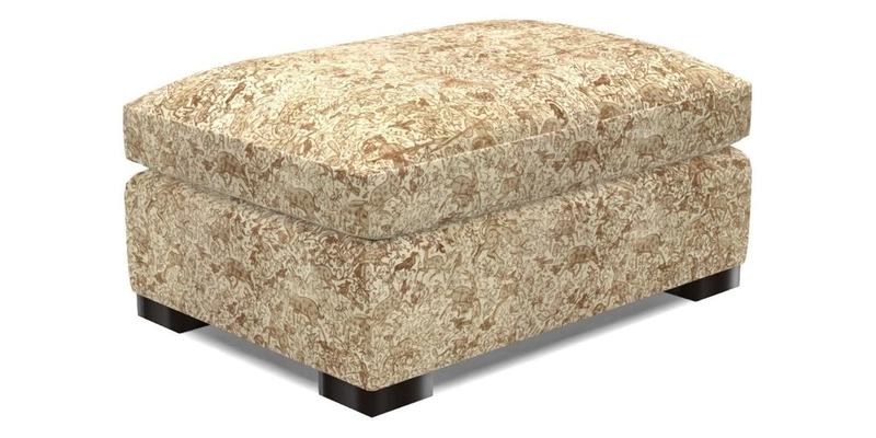 Wadenhoe Storage Footstool in Two Tone Plain Biscuit