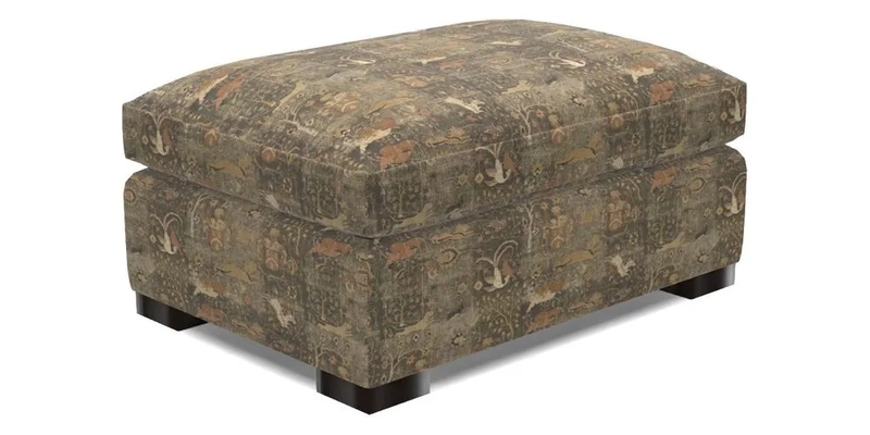 Wadenhoe Storage Footstool in Two Tone Plain Biscuit