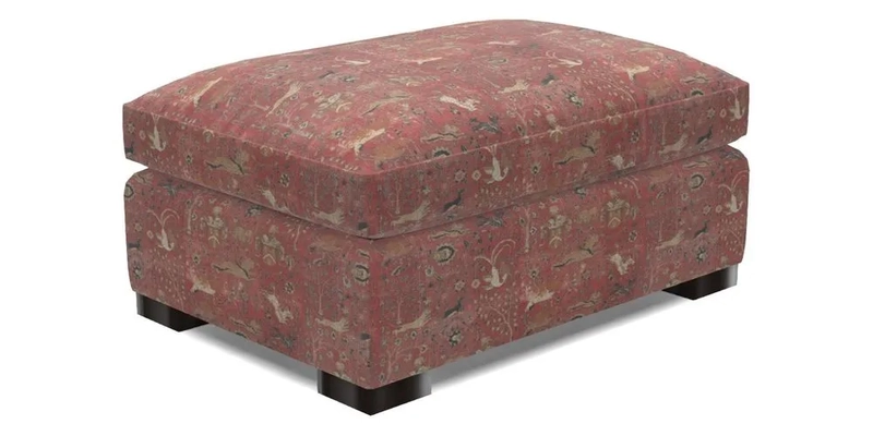 Wadenhoe Storage Footstool in Two Tone Plain Biscuit