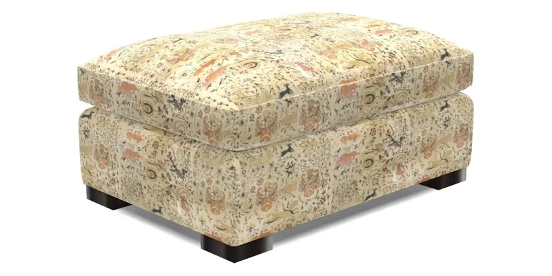 Wadenhoe Storage Footstool in Two Tone Plain Biscuit