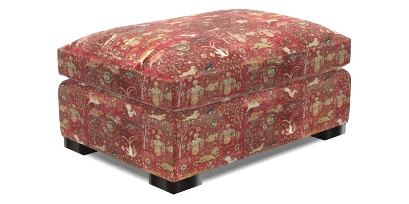 Wadenhoe Storage Footstool in Two Tone Plain Biscuit