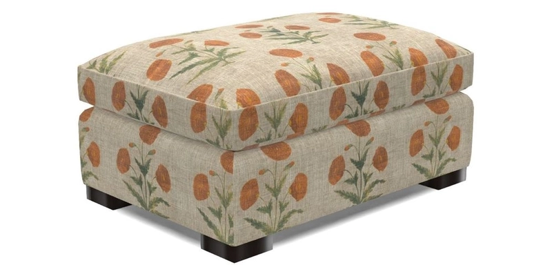 Wadenhoe Storage Footstool in Two Tone Plain Biscuit