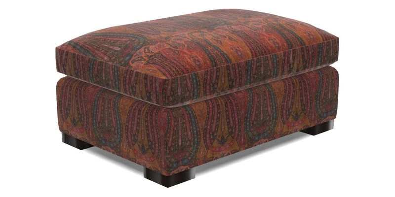 Wadenhoe Storage Footstool in Two Tone Plain Biscuit