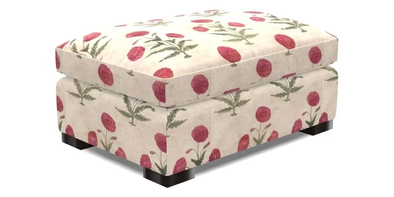 Wadenhoe Storage Footstool in Two Tone Plain Biscuit