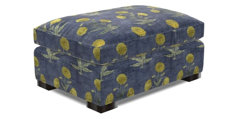 Wadenhoe Storage Footstool in Two Tone Plain Biscuit