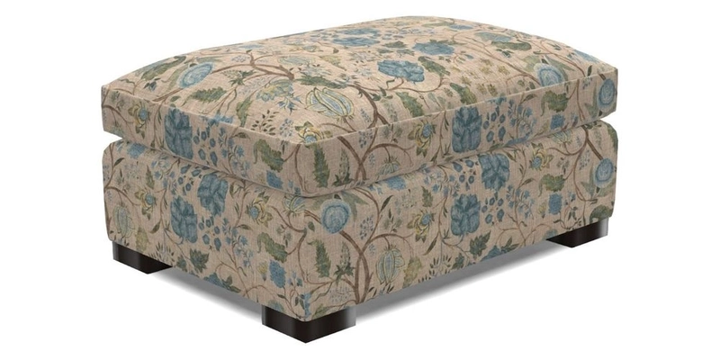 Wadenhoe Storage Footstool in Two Tone Plain Biscuit
