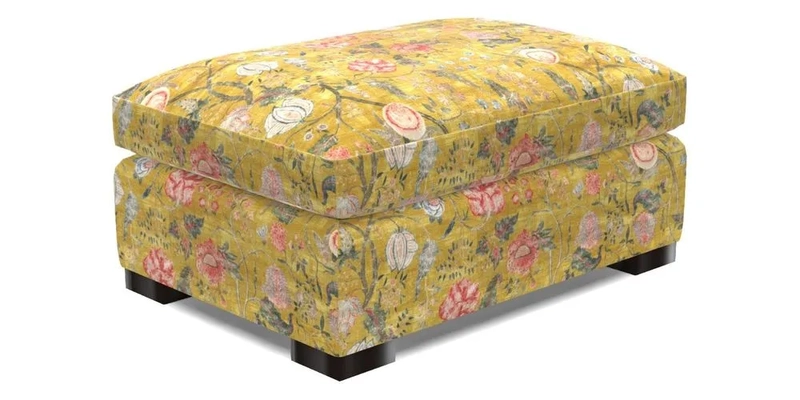 Wadenhoe Storage Footstool in Two Tone Plain Biscuit