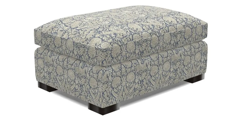 Wadenhoe Storage Footstool in Two Tone Plain Biscuit