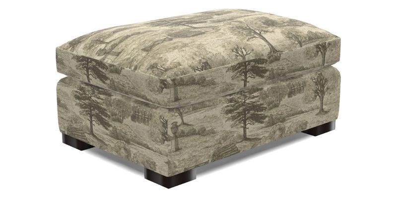 Wadenhoe Storage Footstool in Two Tone Plain Biscuit