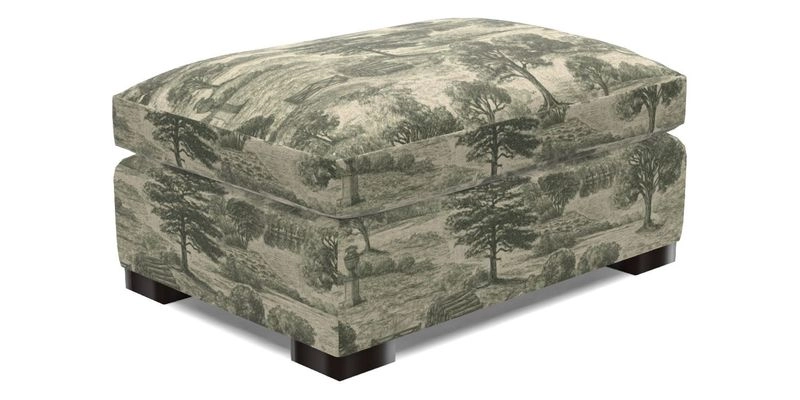 Wadenhoe Storage Footstool in Two Tone Plain Biscuit