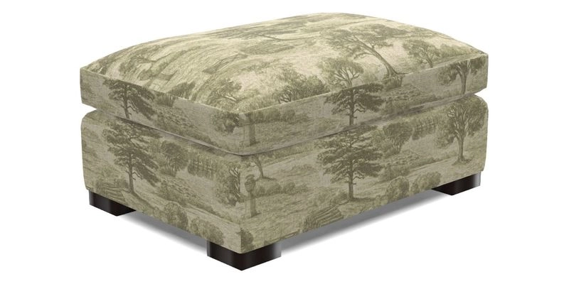 Wadenhoe Storage Footstool in Two Tone Plain Biscuit