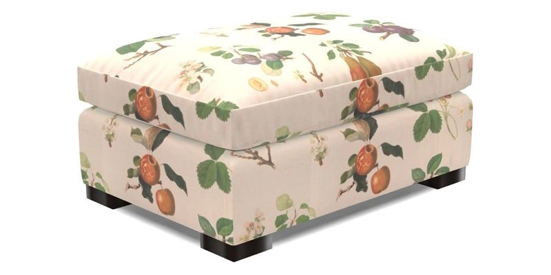 Wadenhoe Storage Footstool in Two Tone Plain Biscuit