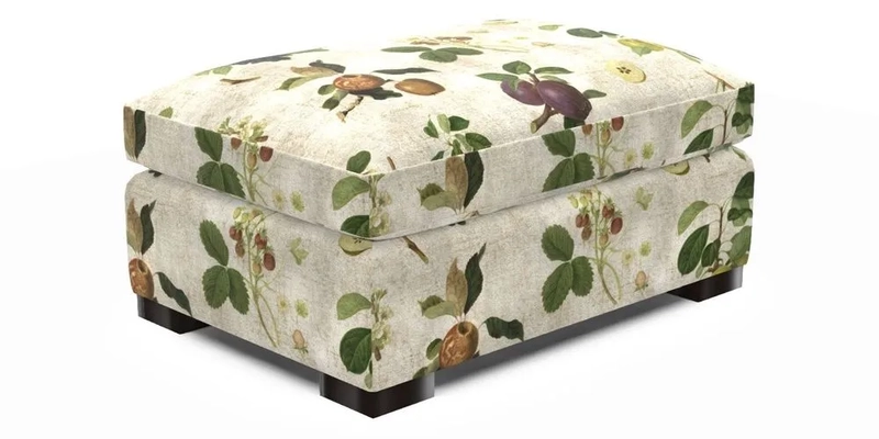 Wadenhoe Storage Footstool in Two Tone Plain Biscuit