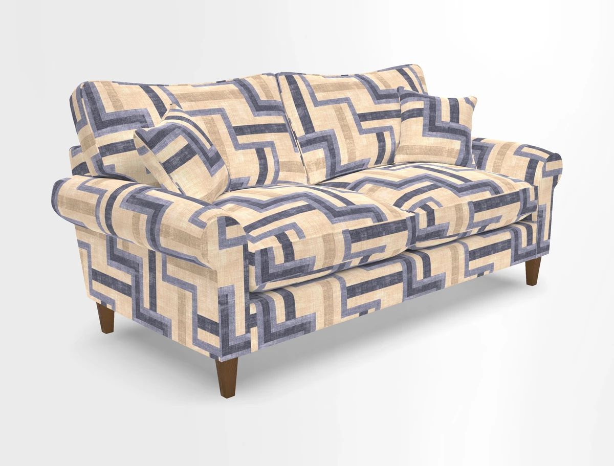Waverley 3 Seater Sofa in Cloth 18 Bengal Stripe Indigo