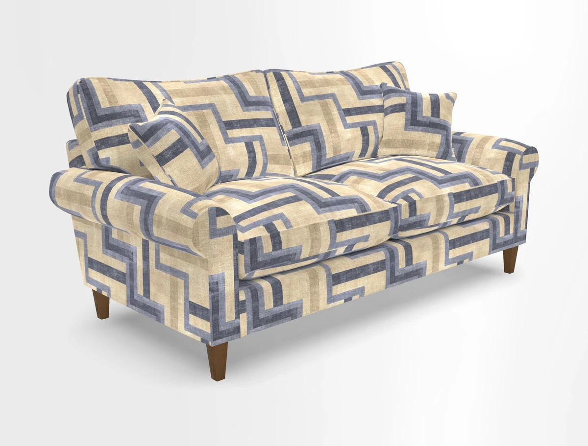 Waverley 3 Seater Sofa in Cloth 18 Bengal Stripe Indigo