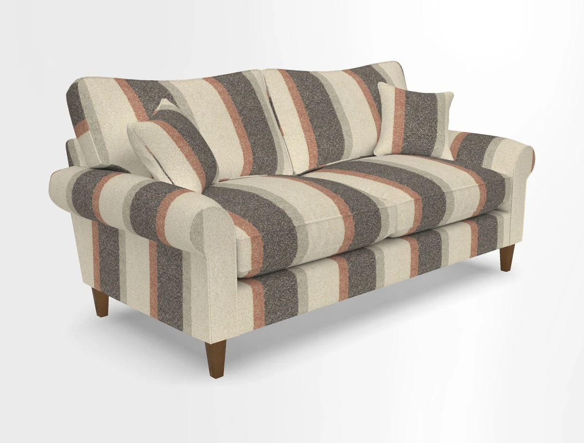 Waverley 3 Seater Sofa in Cloth 18 Bengal Stripe Indigo