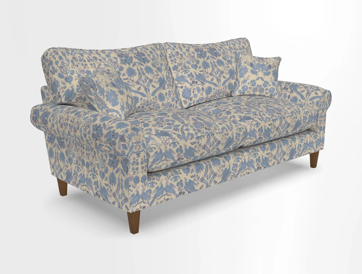 Waverley 3 Seater Sofa in Cloth 18 Bengal Stripe Indigo