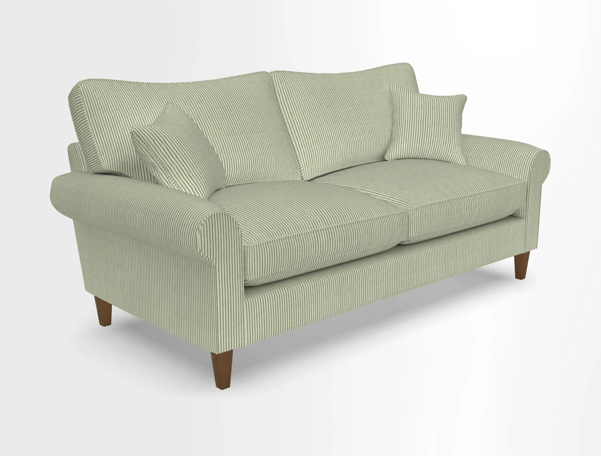 Waverley 3 Seater Sofa in Cloth 18 Bengal Stripe Indigo