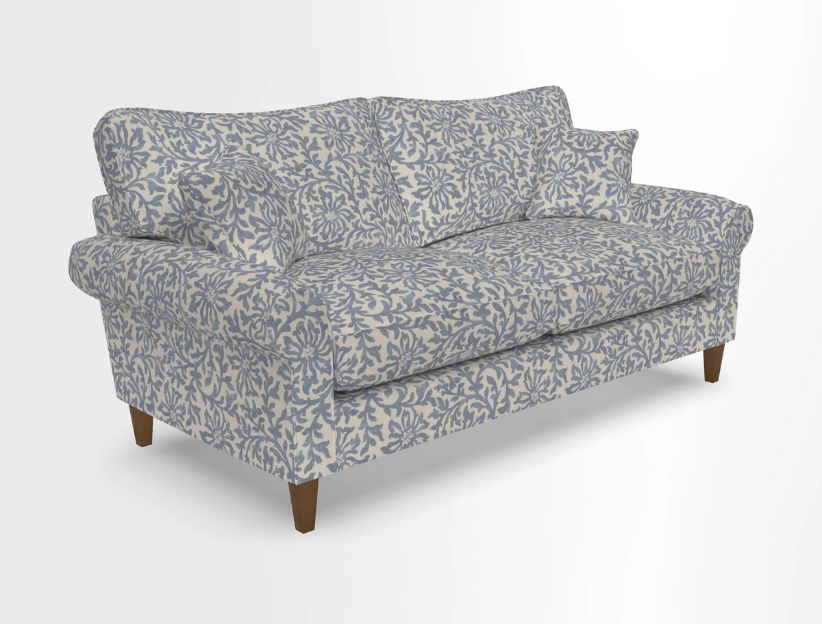 Waverley 3 Seater Sofa in Cloth 18 Bengal Stripe Indigo