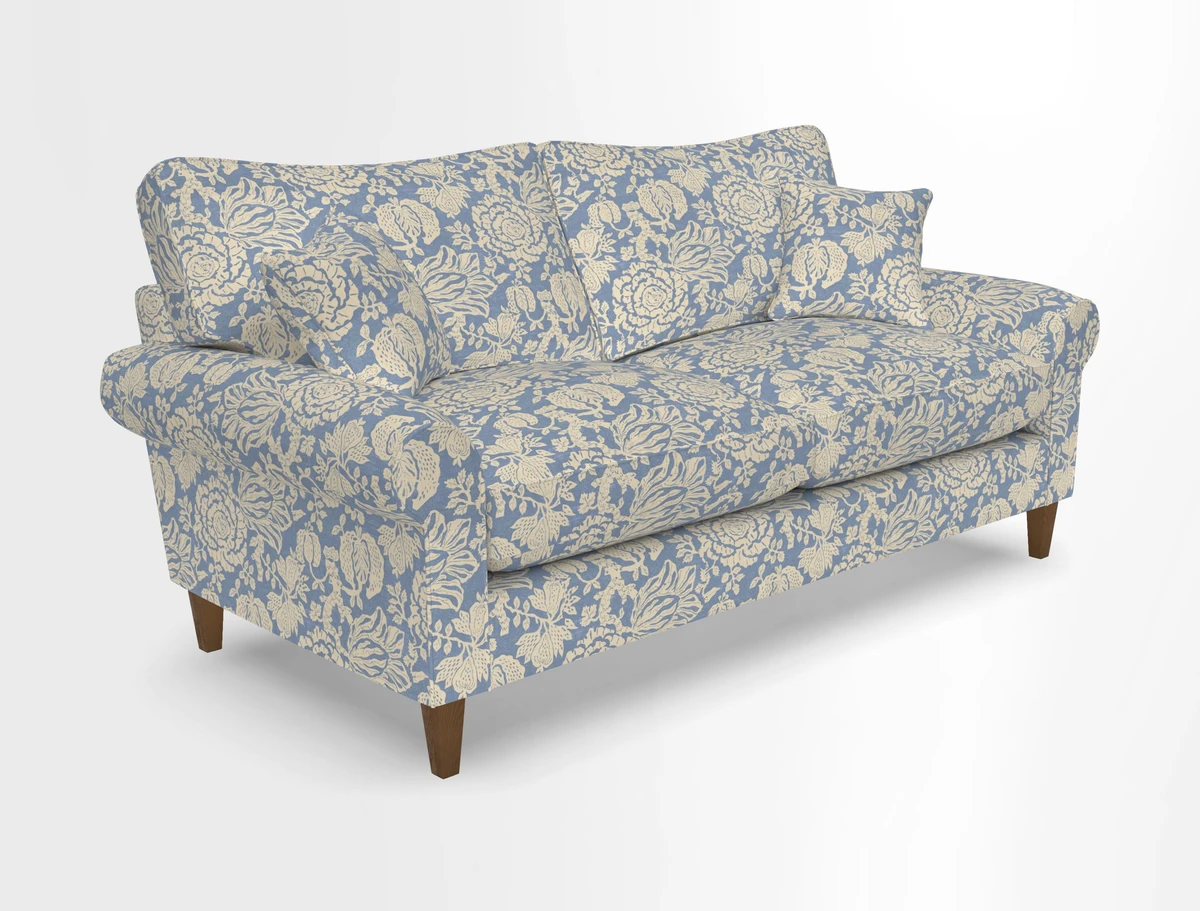 Waverley 3 Seater Sofa in Cloth 18 Bengal Stripe Indigo