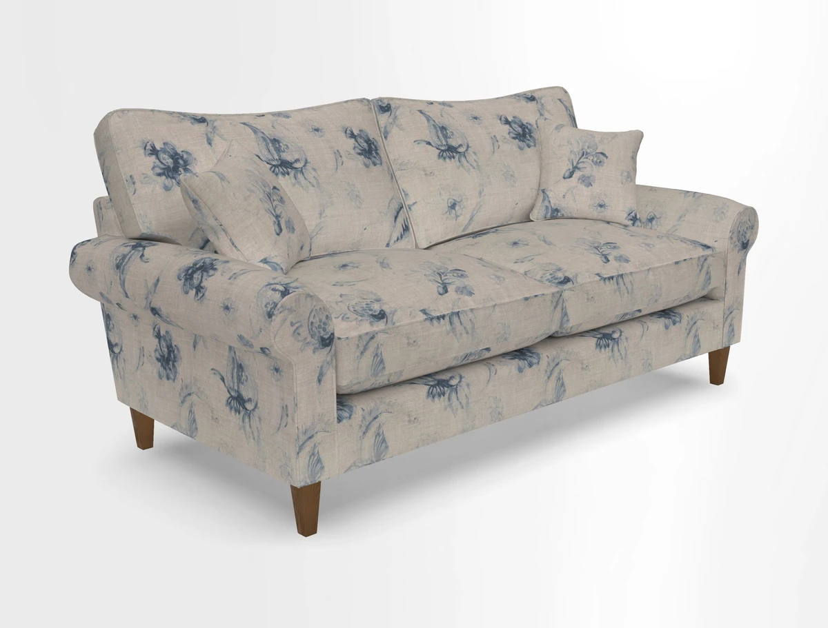 Waverley 3 Seater Sofa in Cloth 18 Bengal Stripe Indigo