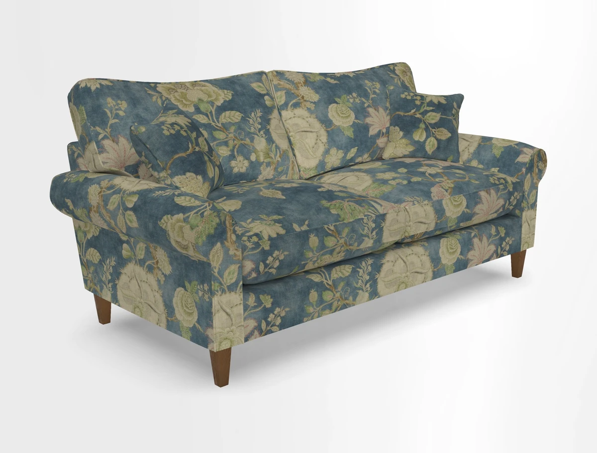 Waverley 3 Seater Sofa in Cloth 18 Bengal Stripe Indigo