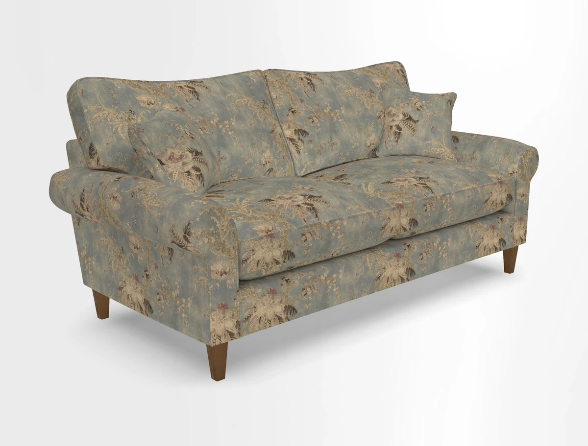 Waverley 3 Seater Sofa in Cloth 18 Bengal Stripe Indigo