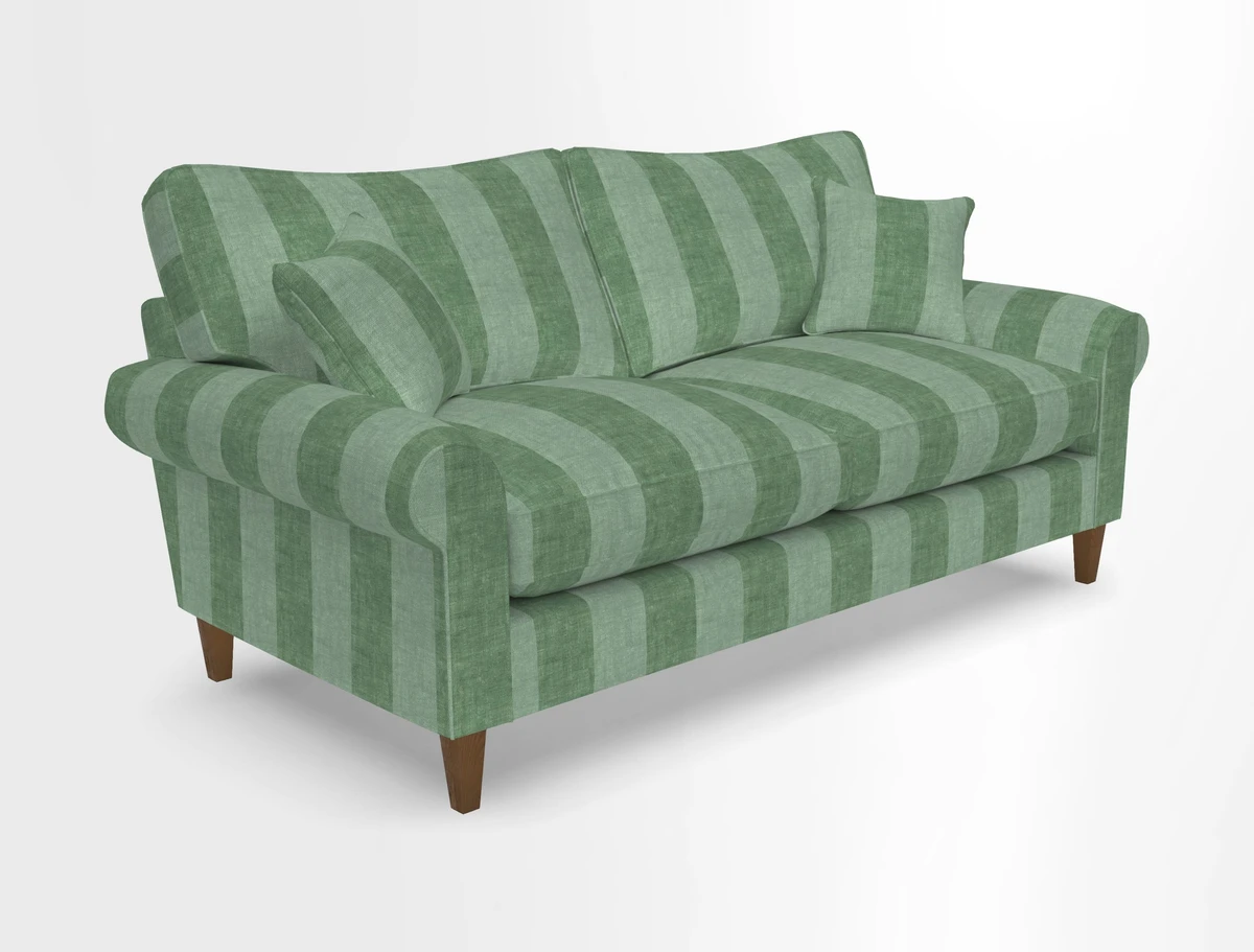 Waverley 3 Seater Sofa in Cloth 18 Bengal Stripe Indigo
