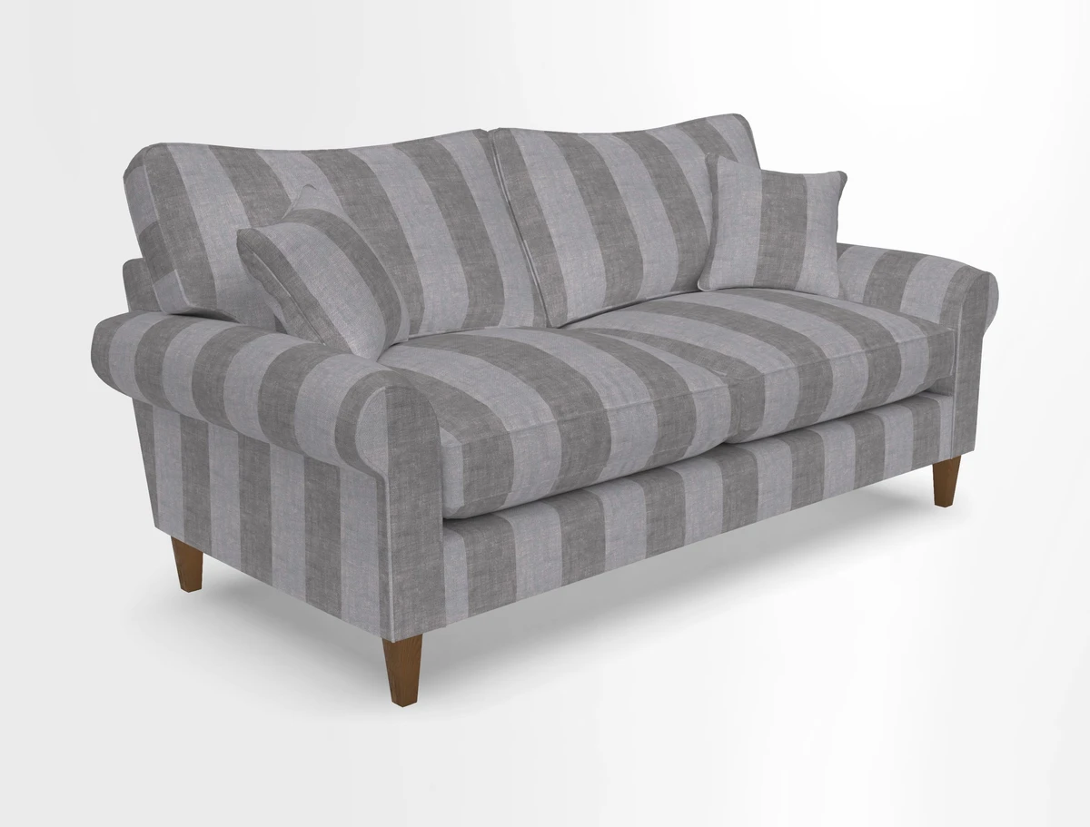 Waverley 3 Seater Sofa in Cloth 18 Bengal Stripe Indigo