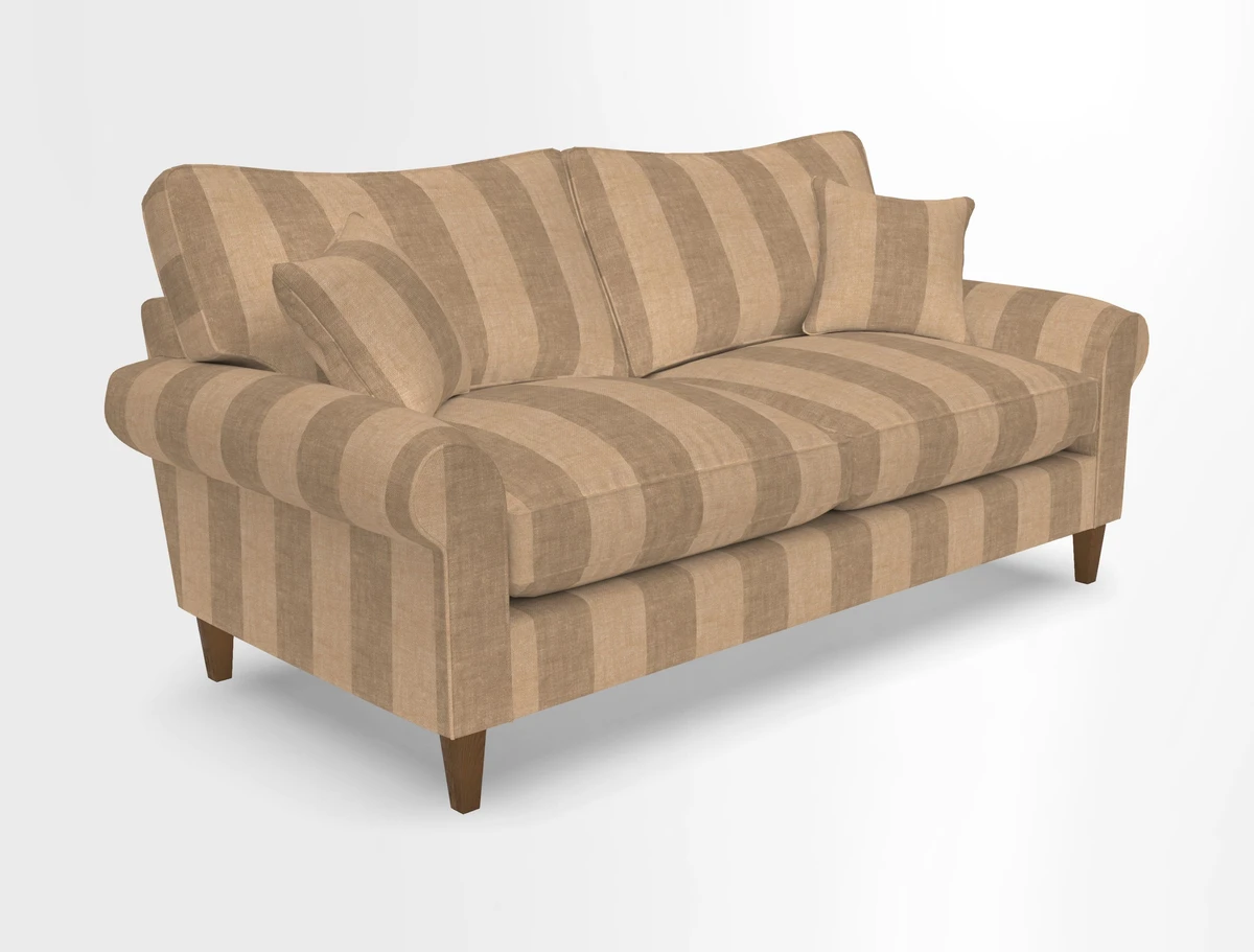 Waverley 3 Seater Sofa in Cloth 18 Bengal Stripe Indigo