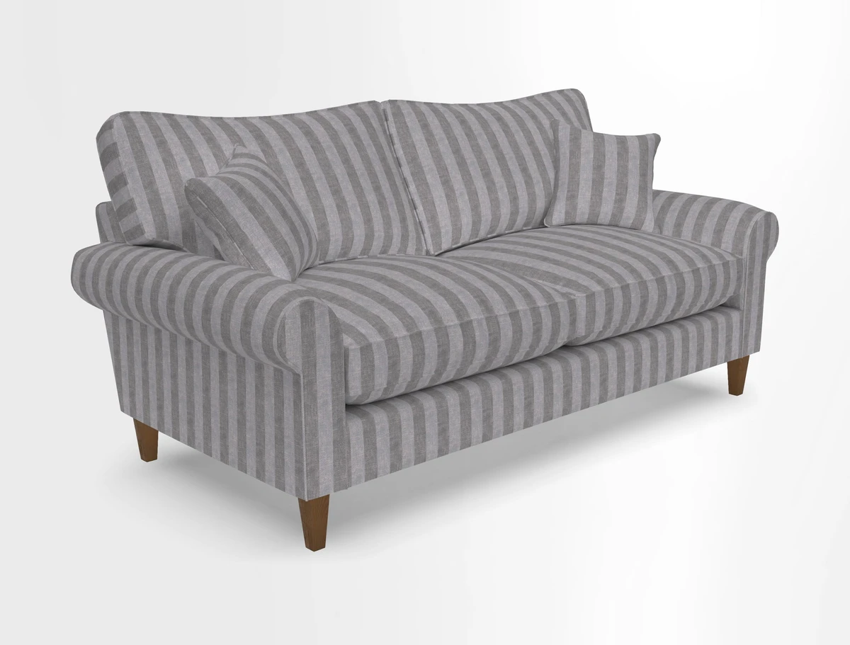 Waverley 3 Seater Sofa in Cloth 18 Bengal Stripe Indigo