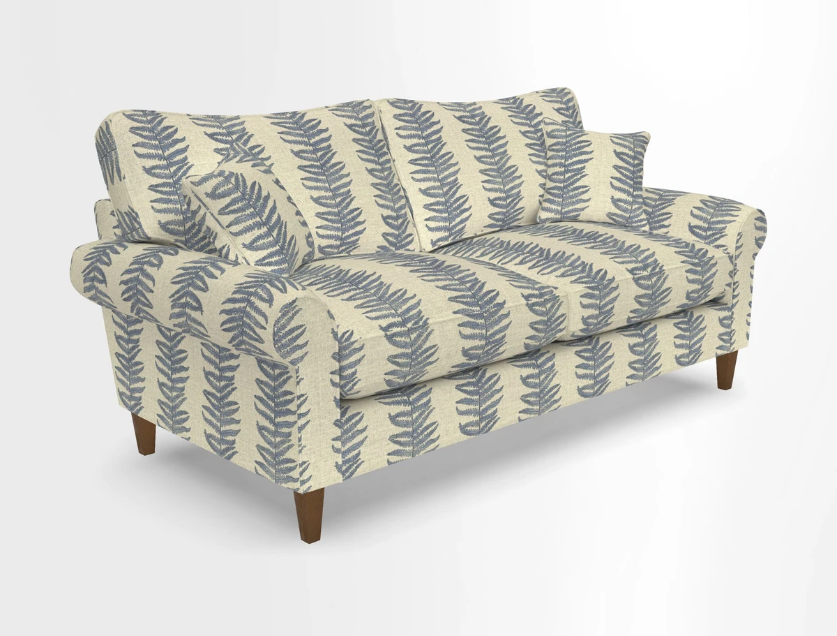 Waverley 3 Seater Sofa in Cloth 18 Bengal Stripe Indigo