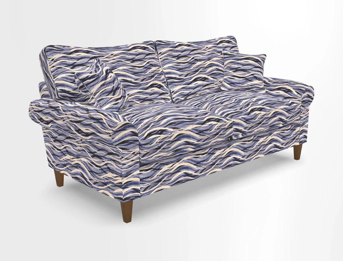 Waverley 3 Seater Sofa in Cloth 18 Bengal Stripe Indigo