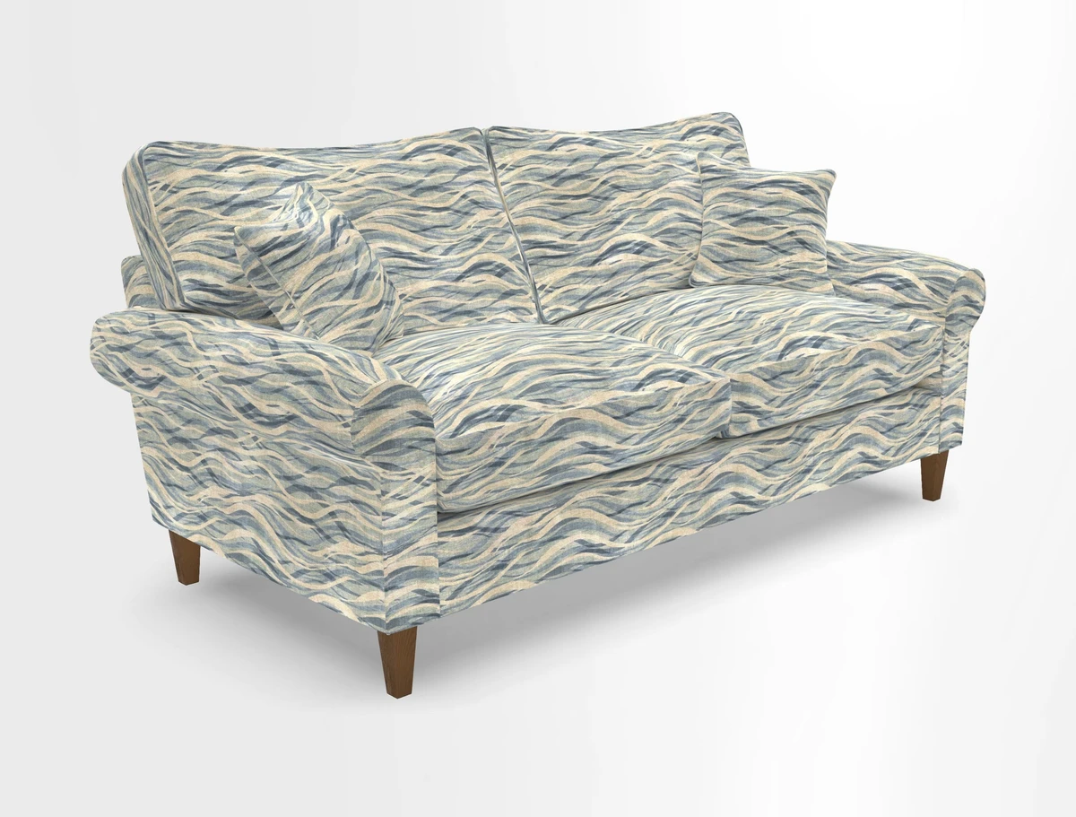 Waverley 3 Seater Sofa in Cloth 18 Bengal Stripe Indigo