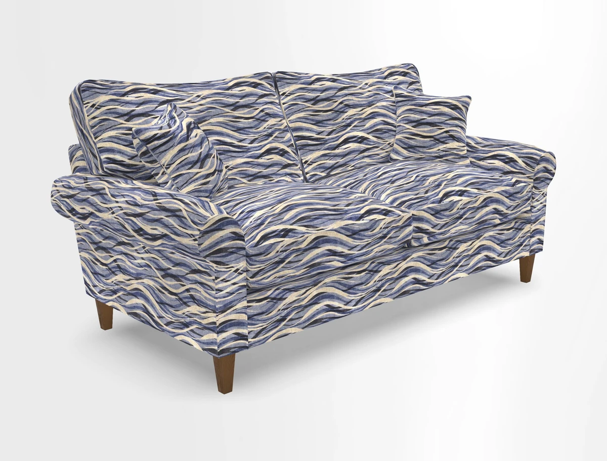 Waverley 3 Seater Sofa in Cloth 18 Bengal Stripe Indigo