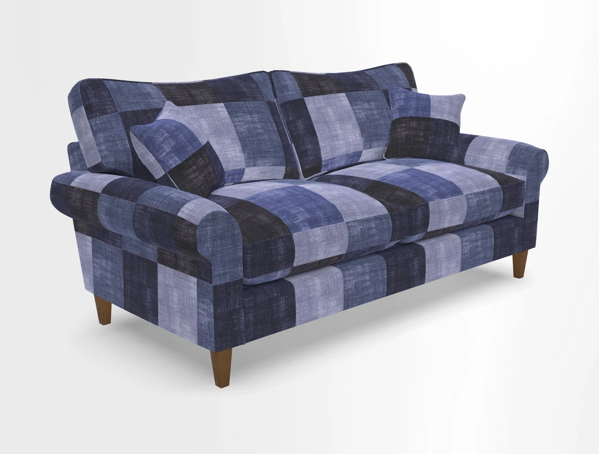 Waverley 3 Seater Sofa in Cloth 18 Bengal Stripe Indigo