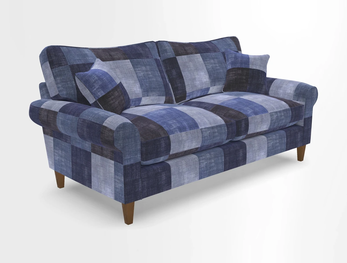 Waverley 3 Seater Sofa in Cloth 18 Bengal Stripe Indigo
