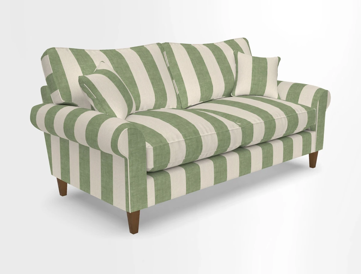 Waverley 3 Seater Sofa in Cloth 18 Bengal Stripe Indigo