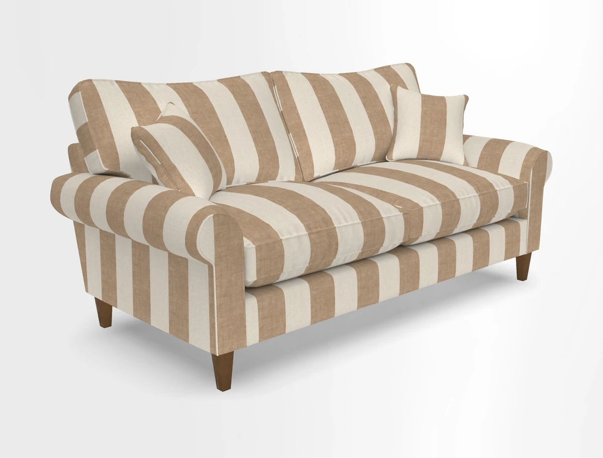 Waverley 3 Seater Sofa in Cloth 18 Bengal Stripe Indigo