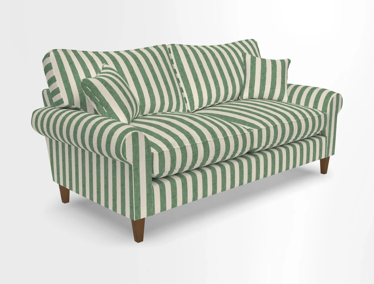 Waverley 3 Seater Sofa in Cloth 18 Bengal Stripe Indigo